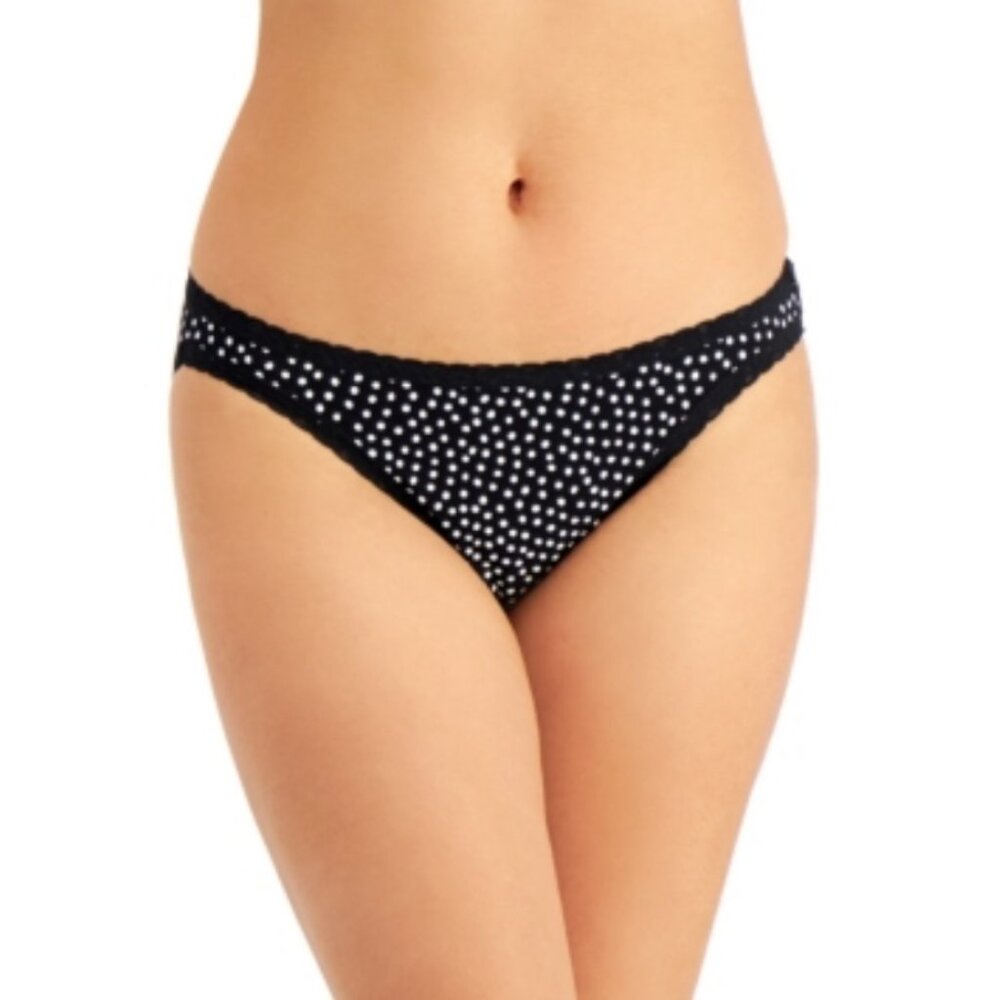 Jenni Women's Lace Trim Bikini Underwear,Black Whimsydot